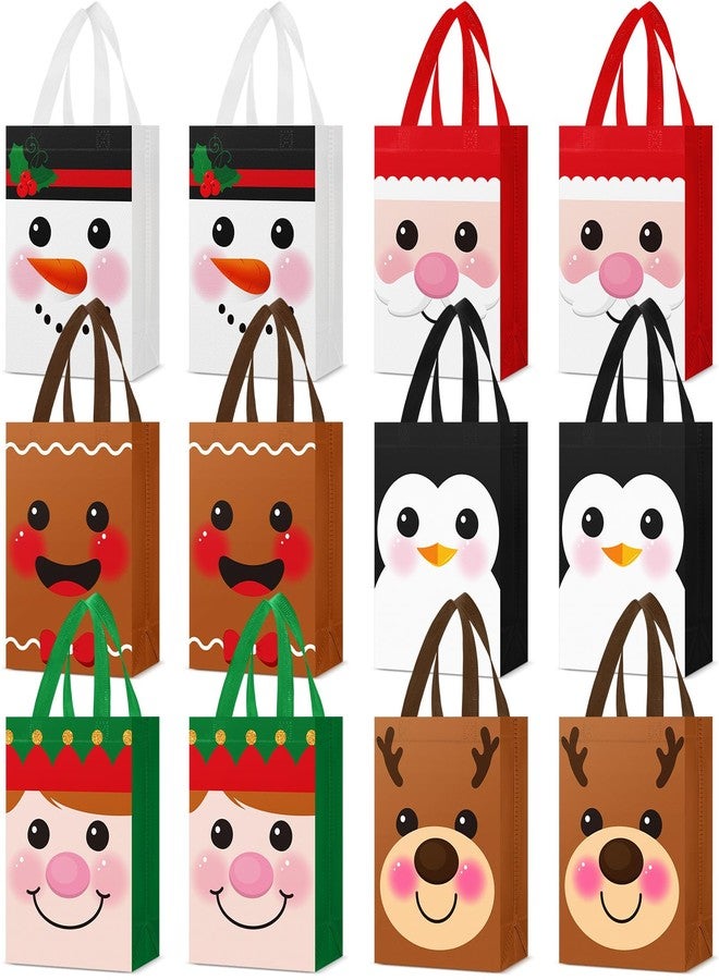 Locmeo 24 Pcs Reusable Christmas Candy Bags - 10 x 8 x 4 Inch Non Woven Gift Doll Bags for Party Favors & Holiday Gifts - Image 1
